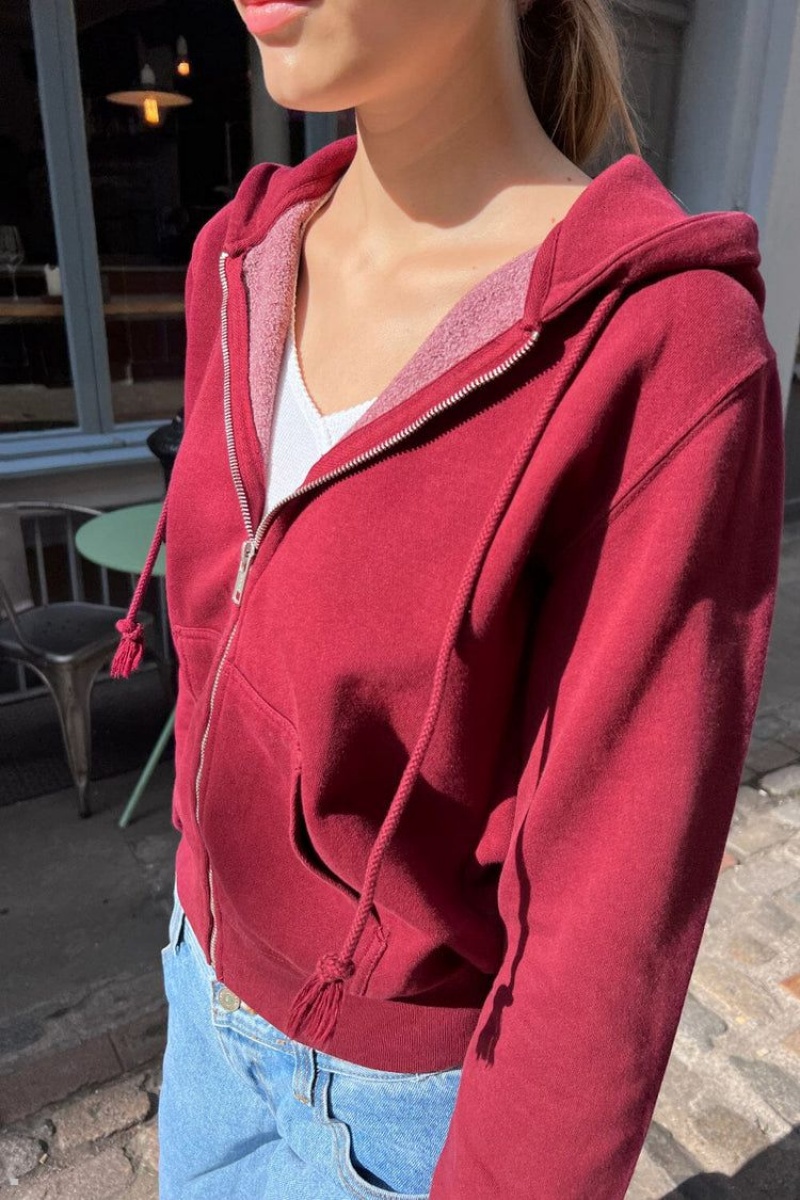 Sweat a Capuche Brandy Melville Christy Bordeaux | TYQ-27176355